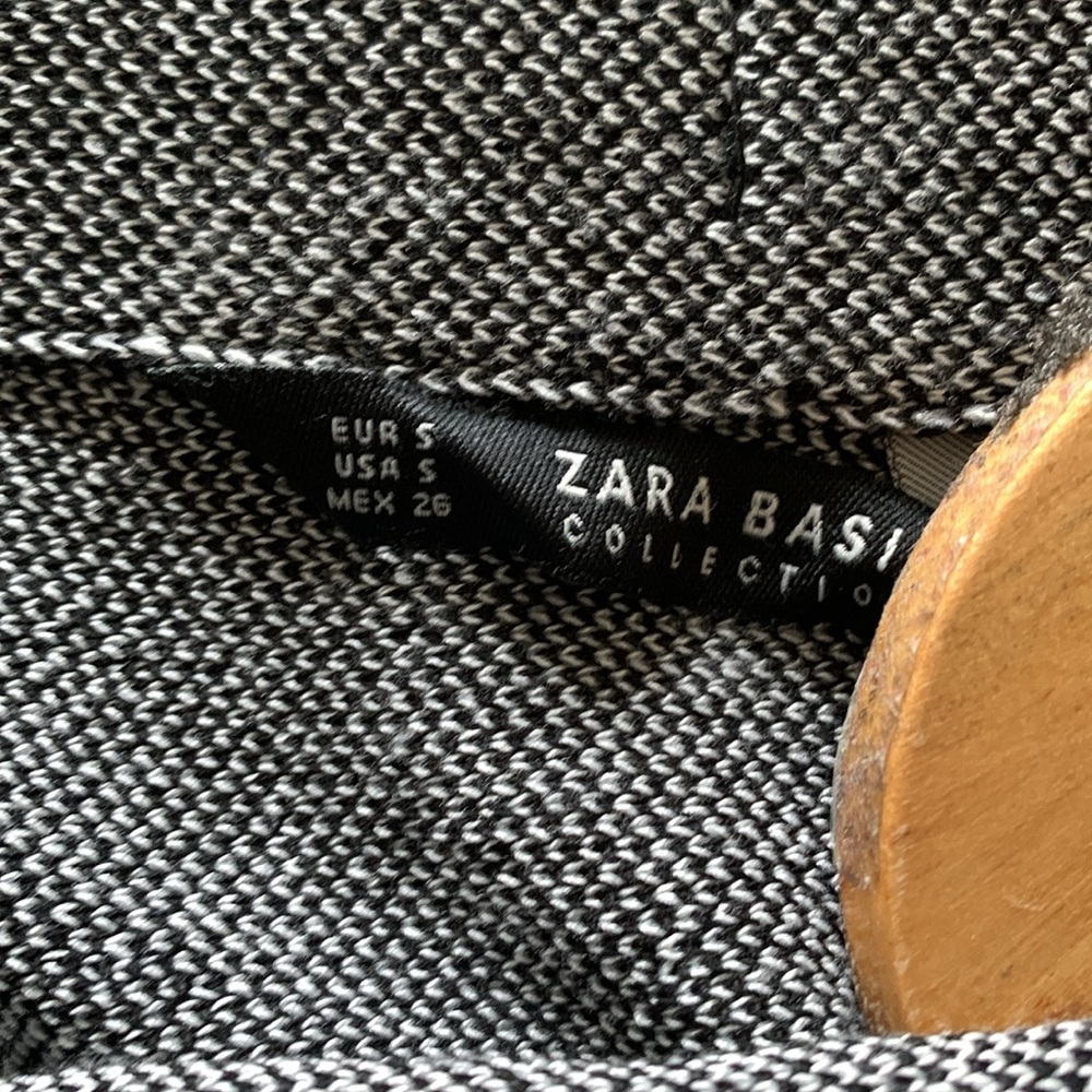 Zara S pull on skirt black and grey tweed - Picture 2 of 7